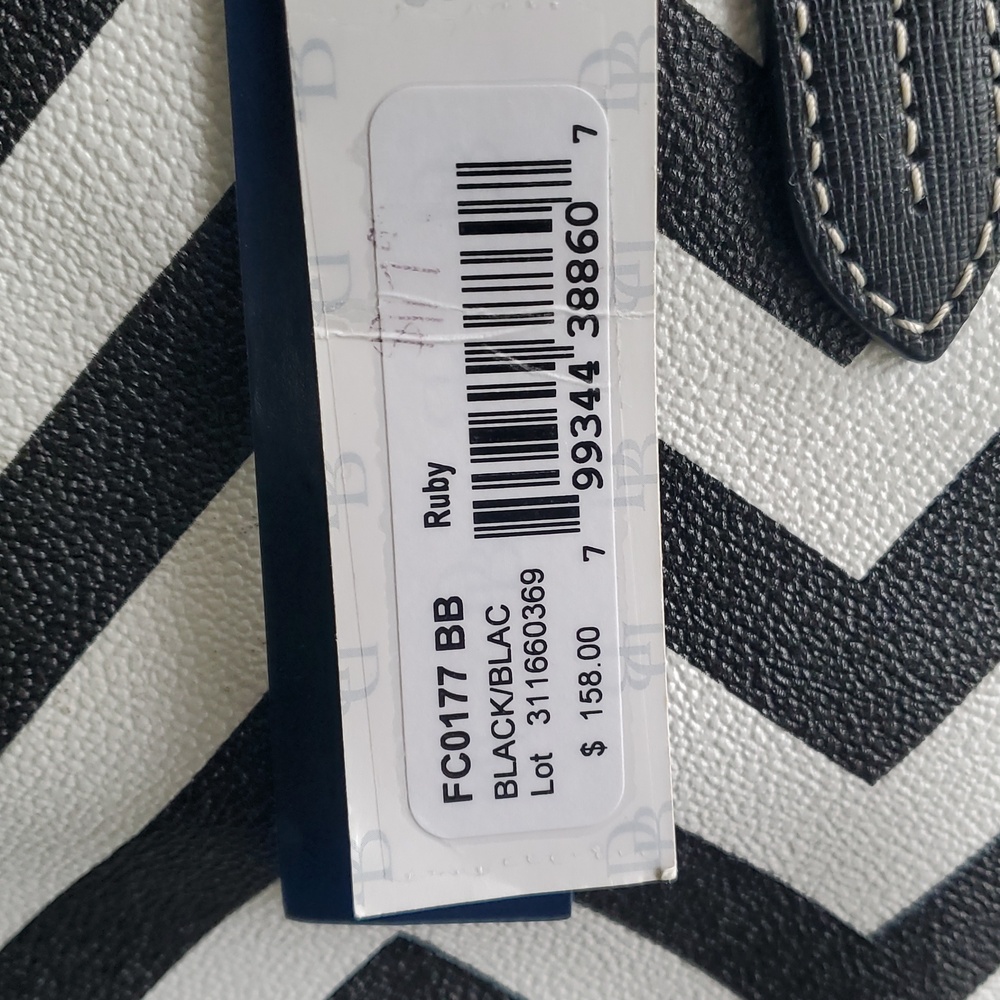 Dooney & Bourke Black and White Chevron Crossbody Bag - Picture 9 of 16